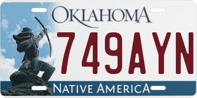 OK license plate 749AYN