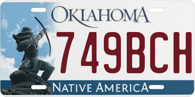 OK license plate 749BCH