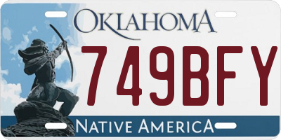 OK license plate 749BFY