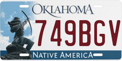 OK license plate 749BGV