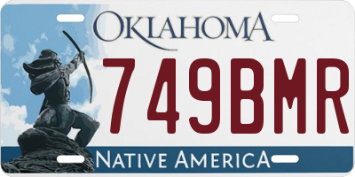 OK license plate 749BMR