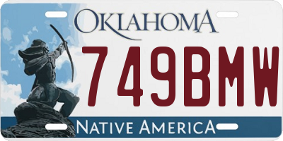 OK license plate 749BMW