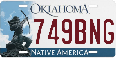 OK license plate 749BNG