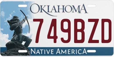 OK license plate 749BZD