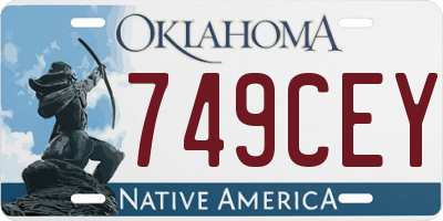 OK license plate 749CEY