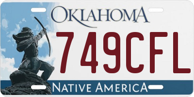 OK license plate 749CFL