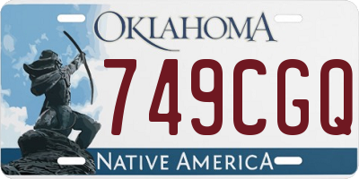 OK license plate 749CGQ