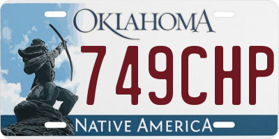 OK license plate 749CHP