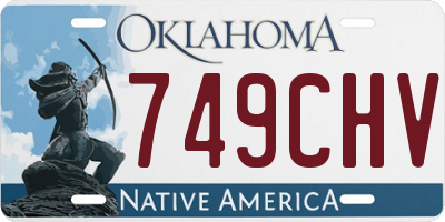 OK license plate 749CHV