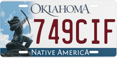 OK license plate 749CIF