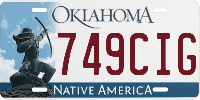 OK license plate 749CIG