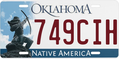 OK license plate 749CIH