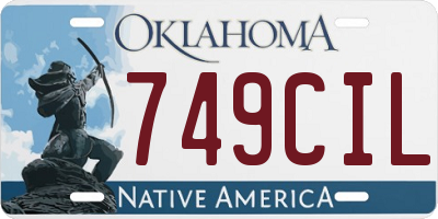 OK license plate 749CIL