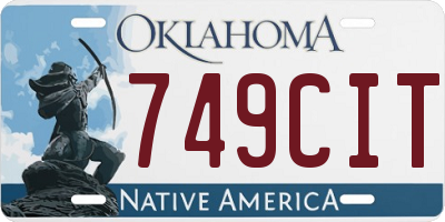 OK license plate 749CIT