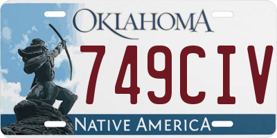 OK license plate 749CIV