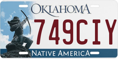 OK license plate 749CIY