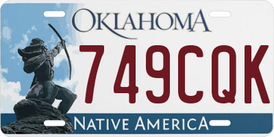 OK license plate 749CQK