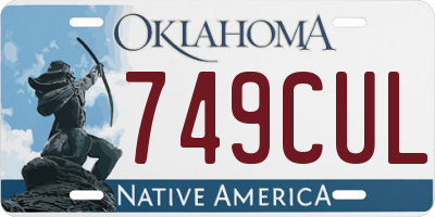OK license plate 749CUL