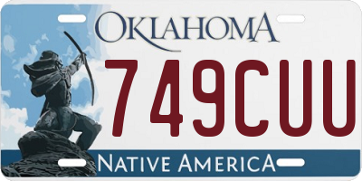 OK license plate 749CUU