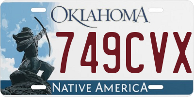 OK license plate 749CVX