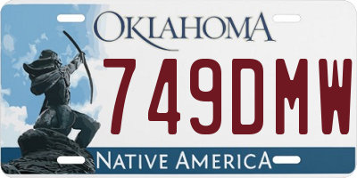 OK license plate 749DMW