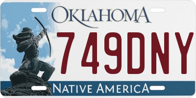 OK license plate 749DNY