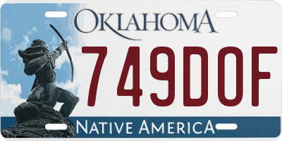 OK license plate 749DOF