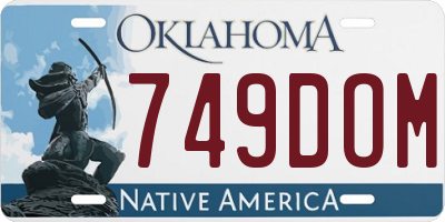 OK license plate 749DOM