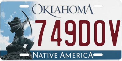 OK license plate 749DOV