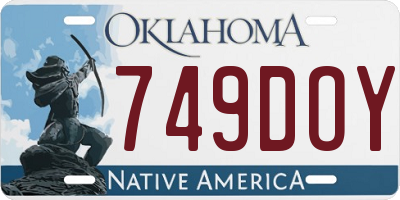 OK license plate 749DOY