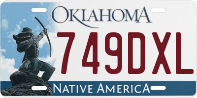 OK license plate 749DXL