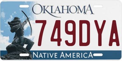 OK license plate 749DYA