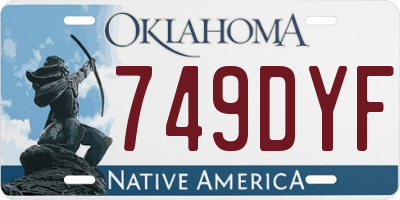 OK license plate 749DYF