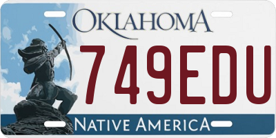 OK license plate 749EDU