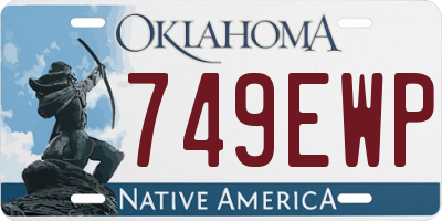 OK license plate 749EWP