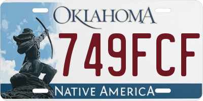 OK license plate 749FCF