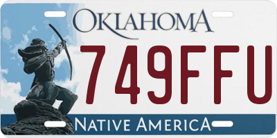 OK license plate 749FFU