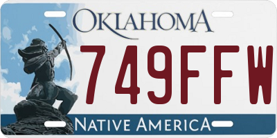 OK license plate 749FFW
