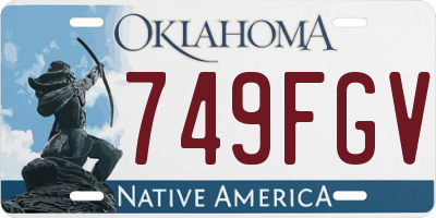 OK license plate 749FGV
