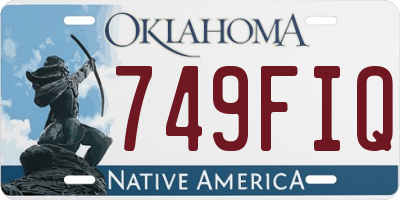 OK license plate 749FIQ
