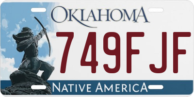 OK license plate 749FJF