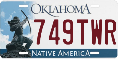 OK license plate 749TWR