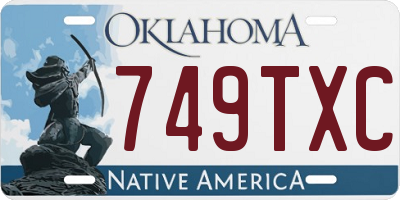 OK license plate 749TXC