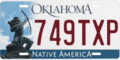 OK license plate 749TXP
