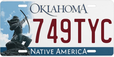 OK license plate 749TYC
