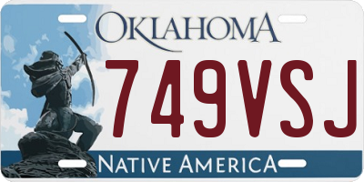 OK license plate 749VSJ