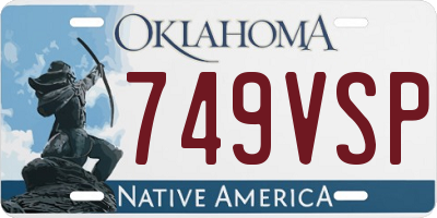OK license plate 749VSP