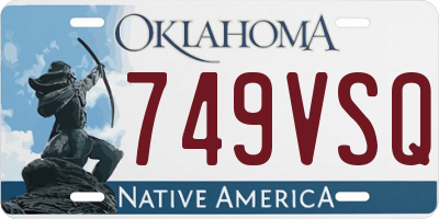 OK license plate 749VSQ