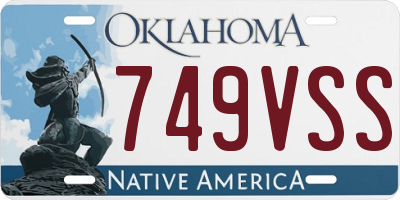 OK license plate 749VSS