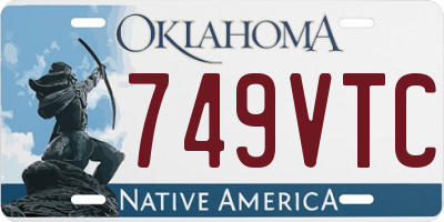 OK license plate 749VTC